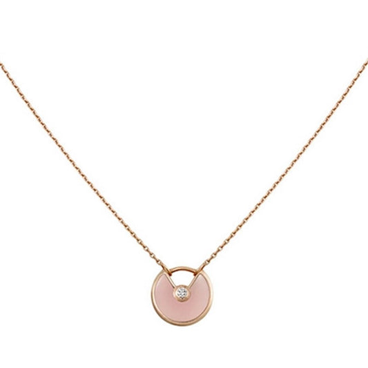 [Auream]AMULETTE ROSE GOLD PINK MOP NECKLACE