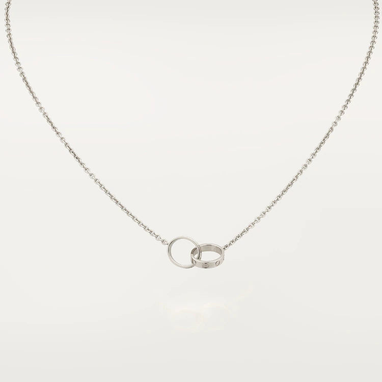 [Auream]LOVE NECKLACE PINK GOLD AND SILVER