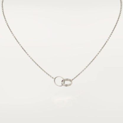 [Auream]LOVE NECKLACE PINK GOLD AND SILVER