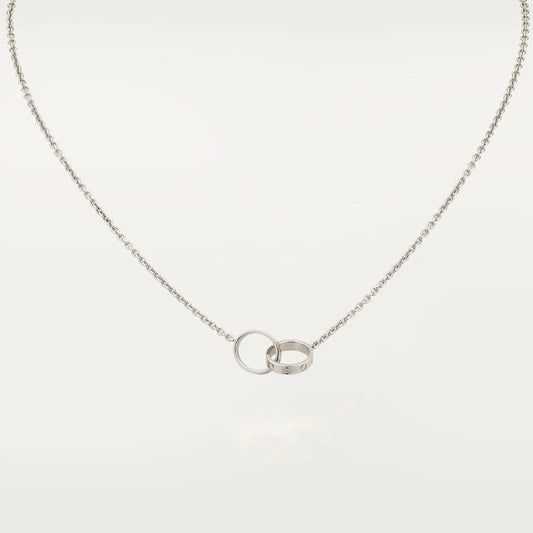 [Auream]LOVE NECKLACE PINK GOLD AND SILVER