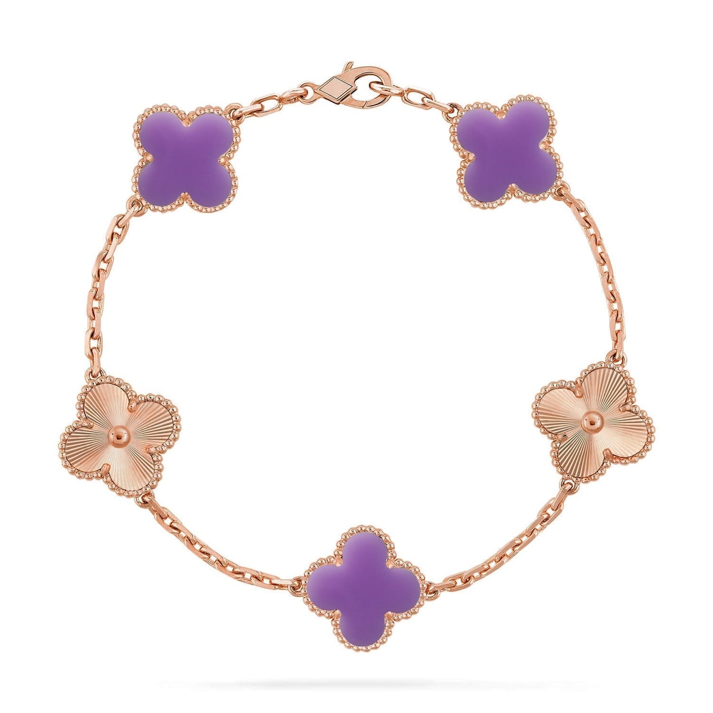 [Auream]CLOVER 5 MOTIF LIGHT PURPLE BRACELET COLLECTION