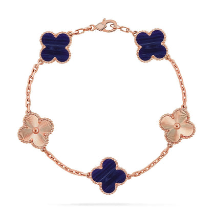 [Auream]CLOVER 5 MOTIF PURPLE STRIPES BRACELET COLLECTION