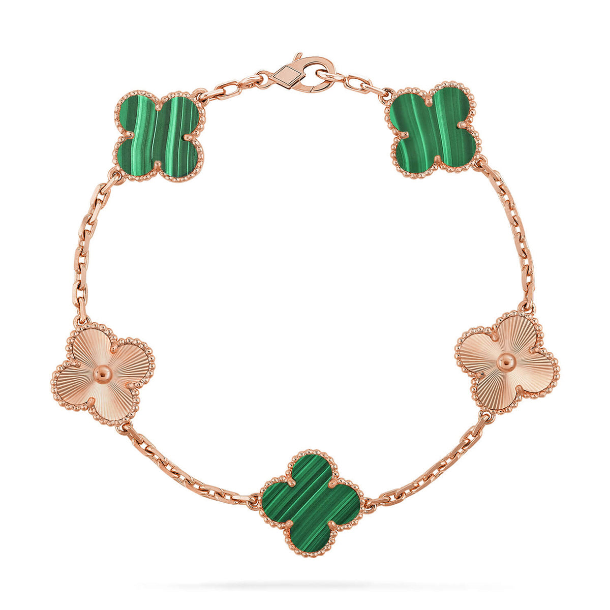[Auream] CLOVER 5 MOTIF MALACHITE BRACELET COLLECTION