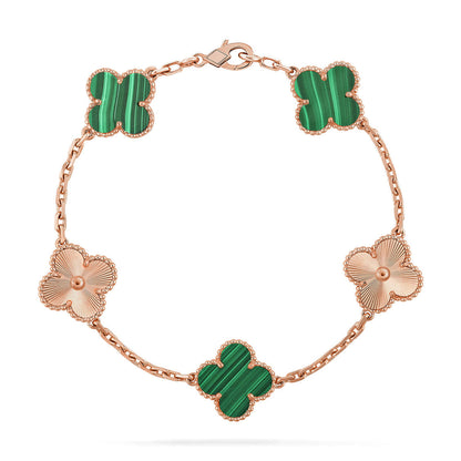 [Auream] CLOVER 5 MOTIF MALACHITE BRACELET COLLECTION