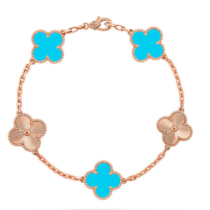 [Auream] CLOVER 5 MOTIF TURQUOISE BRACELET COLLECTION