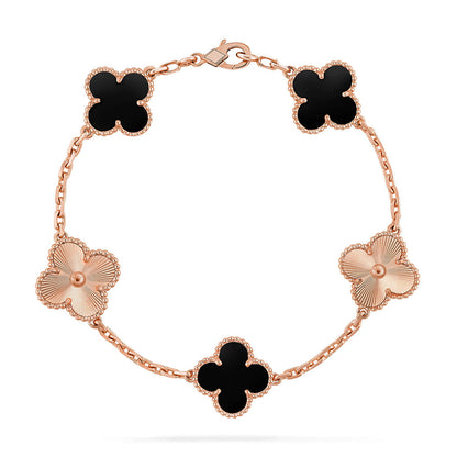 [Auream] CLOVER 5 MOTIF ONYXS BRACELET COLLECTION