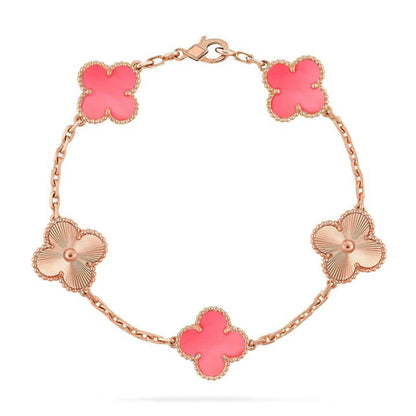 [Auream] CLOVER 5 MOTIFS  PINK MOP BRACELET COLLECTION