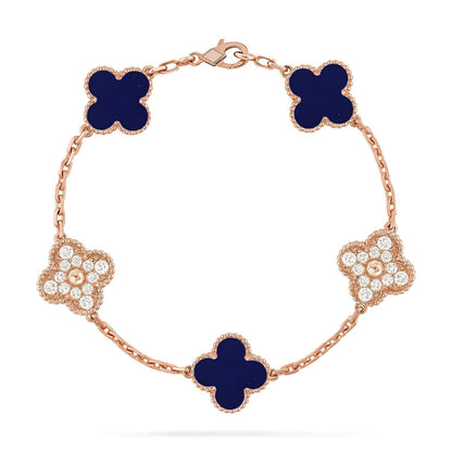 [Auream]CLOVER 5 MOTIF LAPIS LAZULI BRACELET COLLECTION