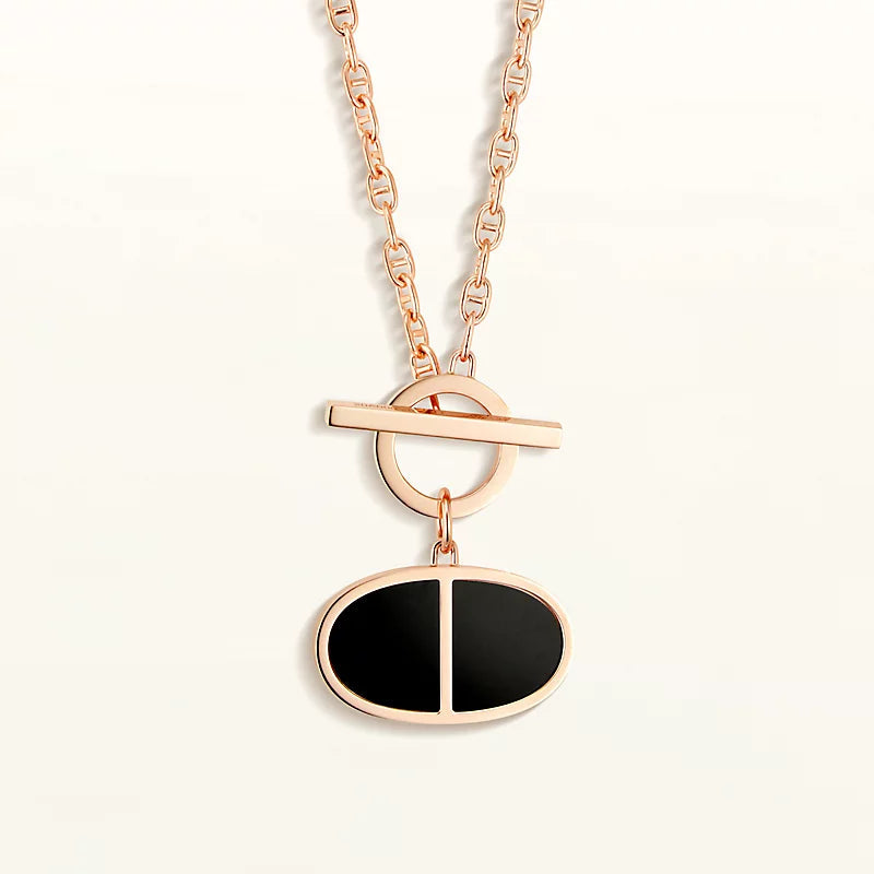 [Auream]CHAINE VERSO BLACK CERAMIC NECKLACE