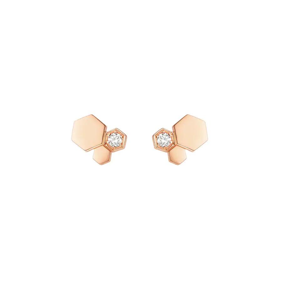 [Auream]BEE LOVE PINK GOLD DIAMOND EARRINGS