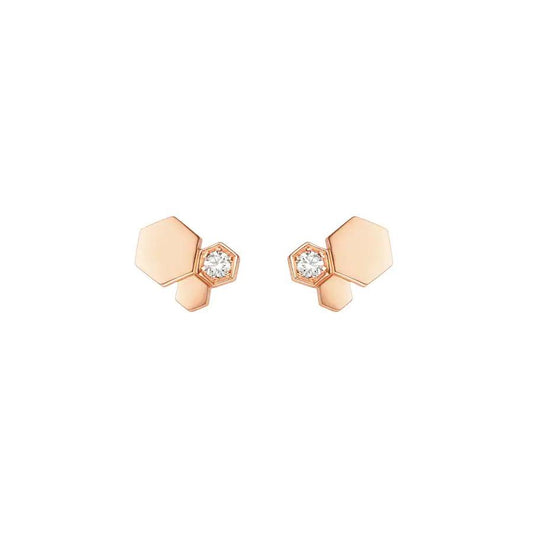 [Auream]BEE LOVE PINK GOLD DIAMOND EARRINGS