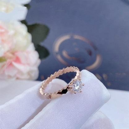 [Auream]BEE LOVE RING PINK GOLD 1 DIAMOND
