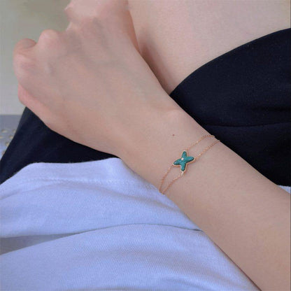 [Auream]JEUX BRACELET MALACHITE PINK GOLD 1 DIAMOND