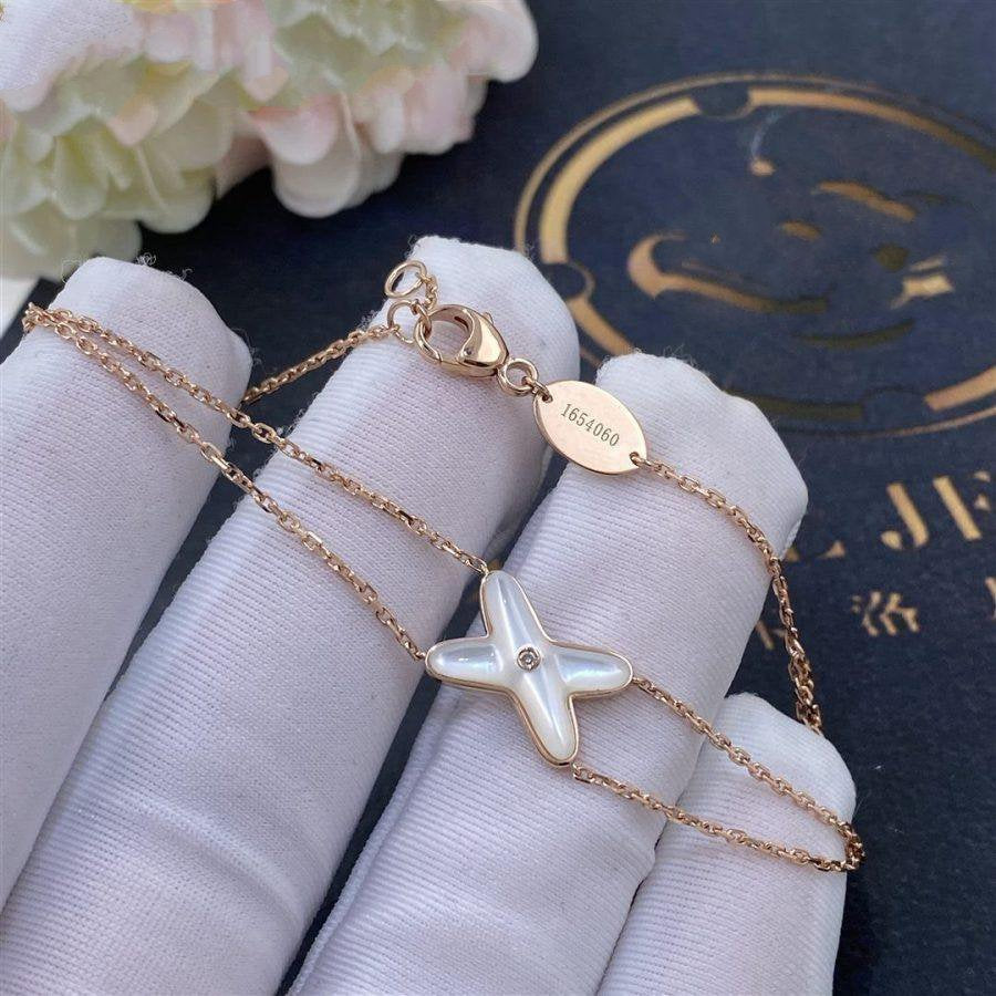 [Auream]JEUX BRACELET WHITE MOP PINK GOLD 1 DIAMOND