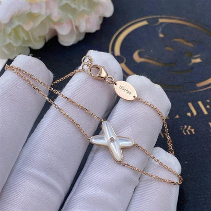[Auream]JEUX BRACELET WHITE MOP PINK GOLD 1 DIAMOND