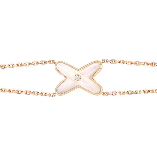 [Auream]JEUX BRACELET WHITE MOP PINK GOLD 1 DIAMOND