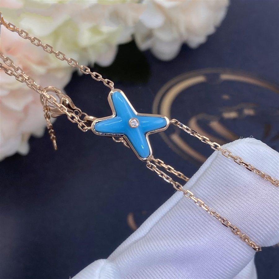 [Auream]JEUX BRACELET TURQUOISE PINK GOLD 1 DIAMOND