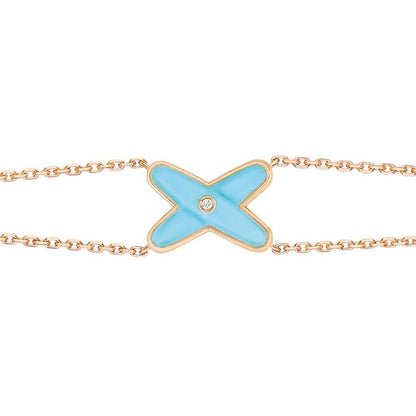 [Auream]JEUX BRACELET TURQUOISE PINK GOLD 1 DIAMOND