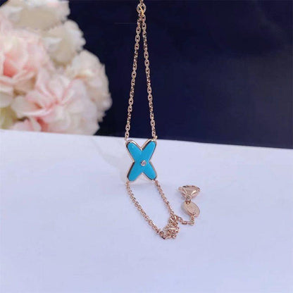 [Auream]JEUX BRACELET TURQUOISE PINK GOLD 1 DIAMOND