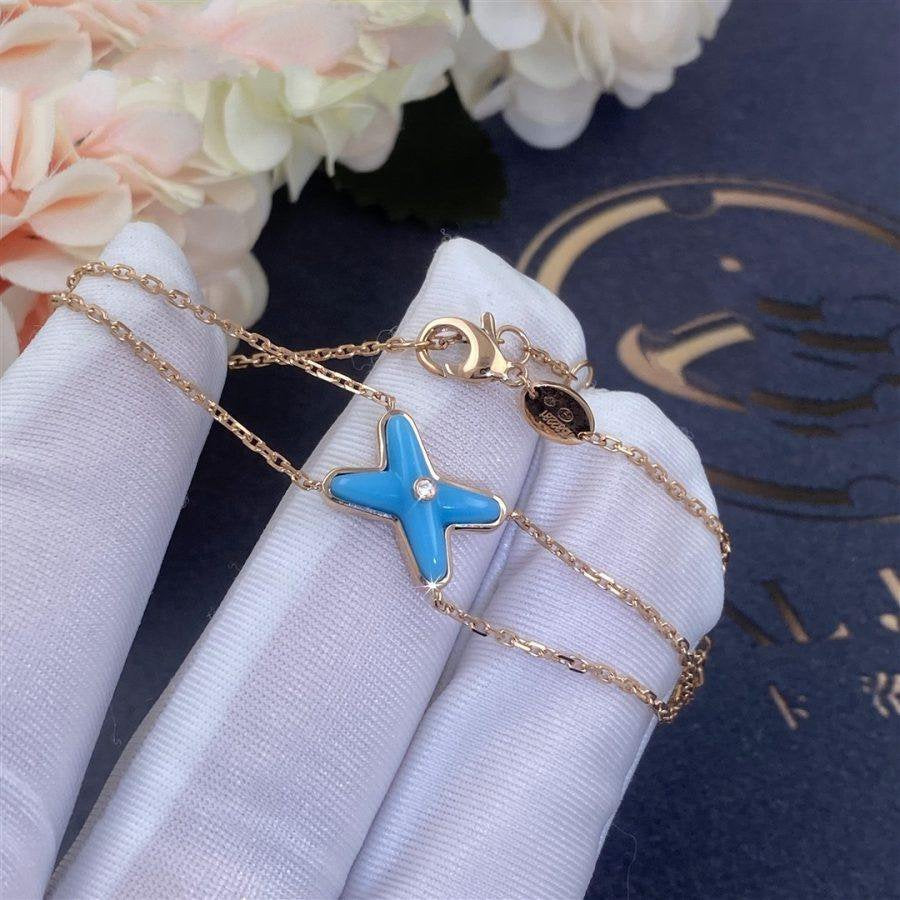 [Auream]JEUX BRACELET TURQUOISE PINK GOLD 1 DIAMOND