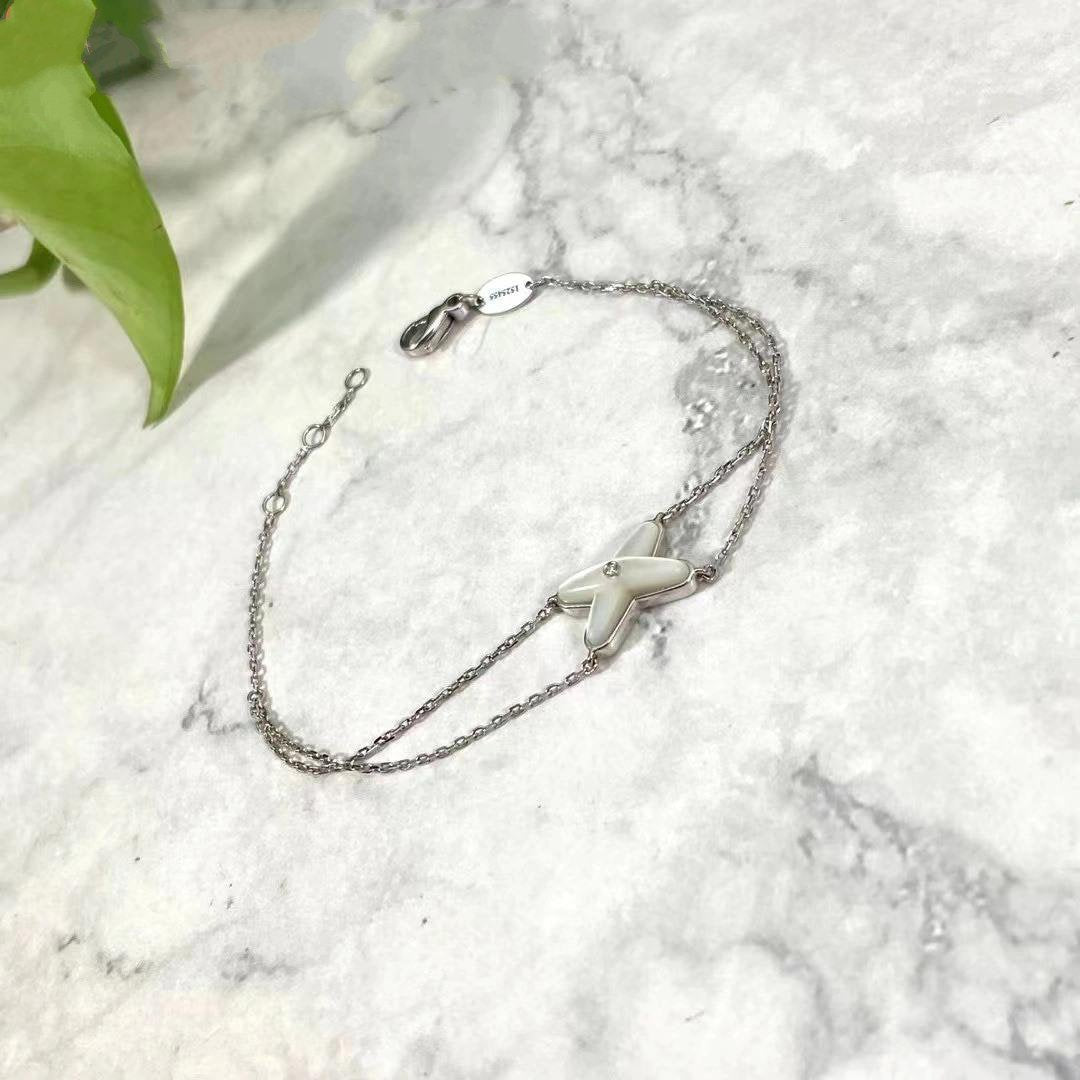 [Auream]JEUX BRACELET WHITE MOP SILVER 1 DIAMOND