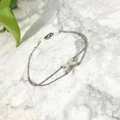 [Auream]JEUX BRACELET WHITE MOP SILVER 1 DIAMOND