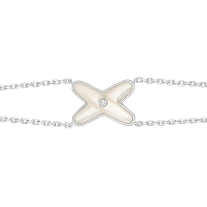 [Auream]JEUX BRACELET WHITE MOP SILVER 1 DIAMOND