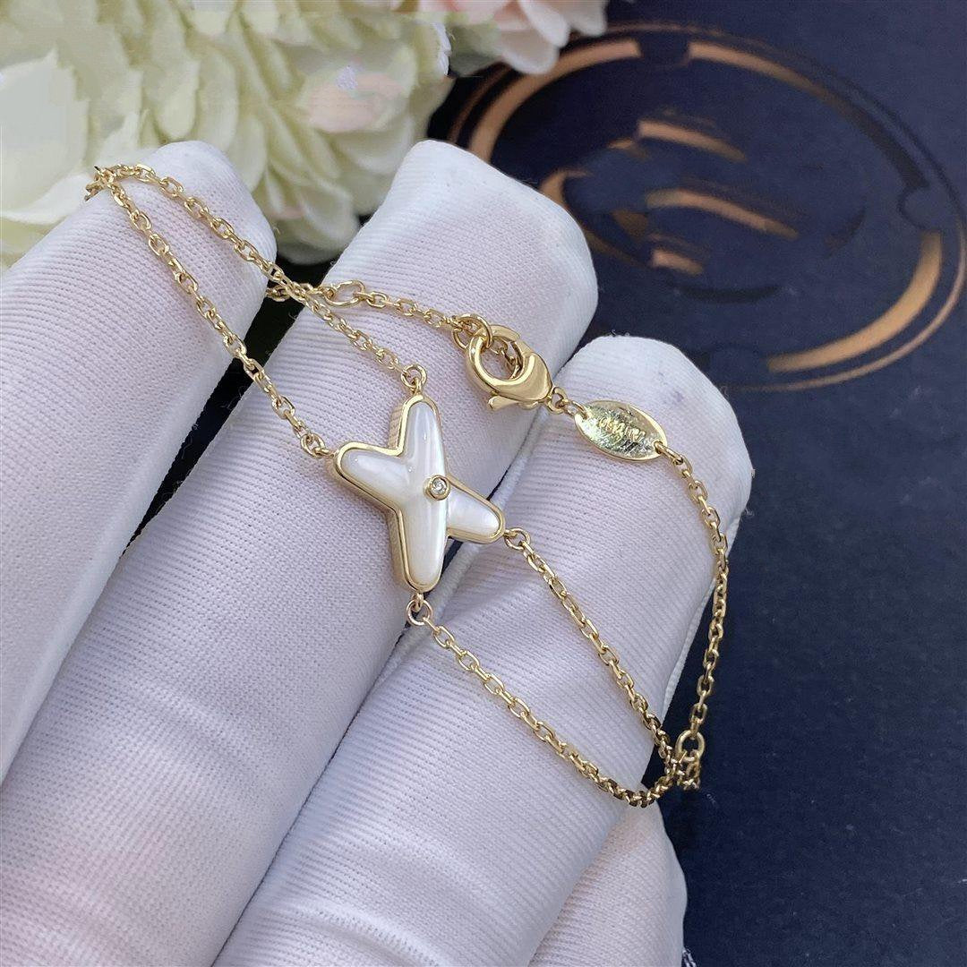 [Auream]JEUX BRACELET WHITE MOP GOLD 1 DIAMOND