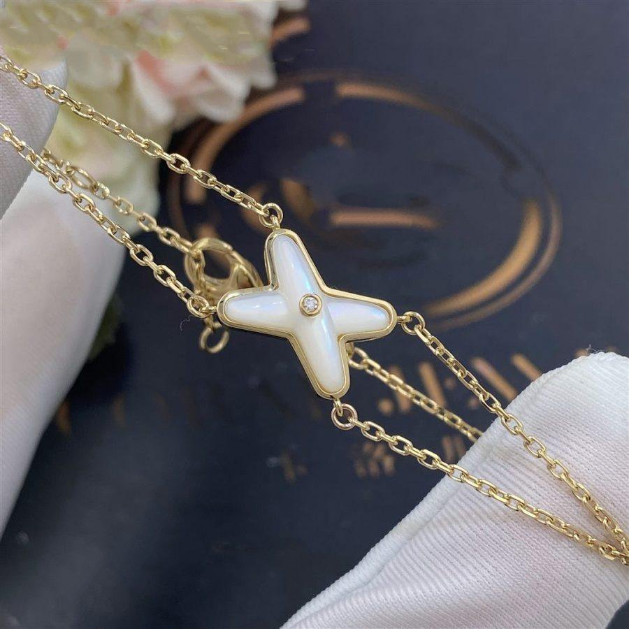 [Auream]JEUX BRACELET WHITE MOP GOLD 1 DIAMOND