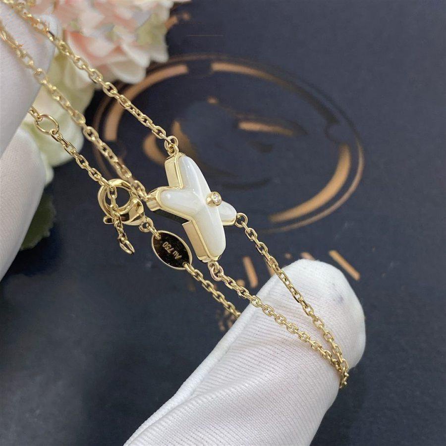 [Auream]JEUX BRACELET WHITE MOP GOLD 1 DIAMOND