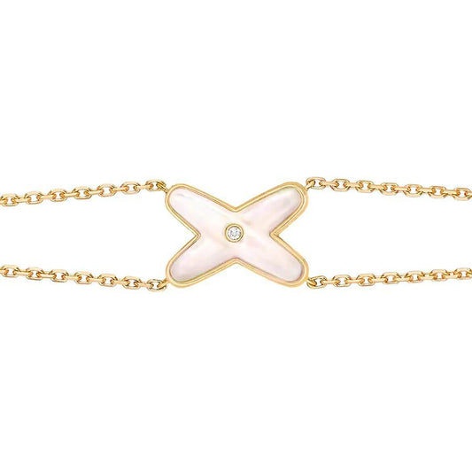 [Auream]JEUX BRACELET WHITE MOP GOLD 1 DIAMOND