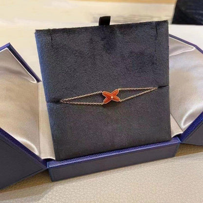 [Auream]JEUX BRACELET CARNELIAN PINK GOLD 1 DIAMOND