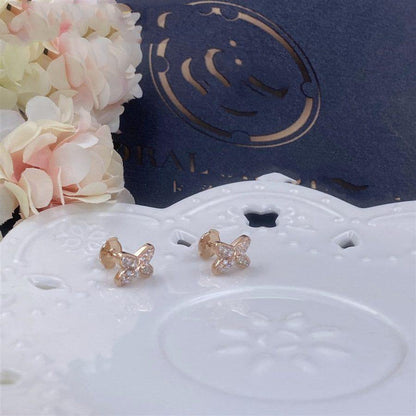 [Auream]JEUX DE PINK GOLD DIAMOND EARRINGS