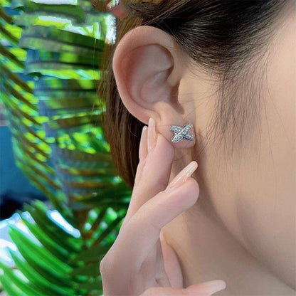 [Auream]JEUX DE SILVER DIAMOND EARRINGS