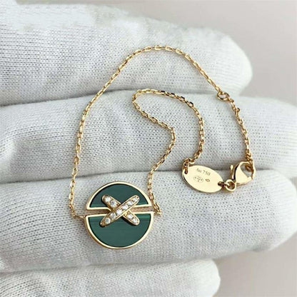 [Auream]JEUX DE BRACELET MALACHITE PINK GOLD DIAMONDS
