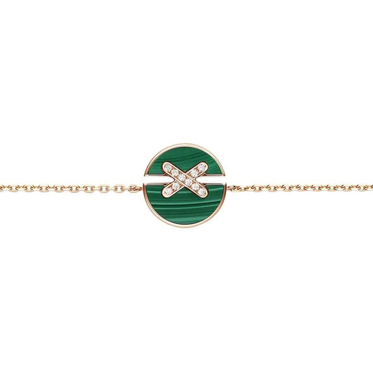 [Auream]JEUX DE BRACELET MALACHITE PINK GOLD DIAMONDS