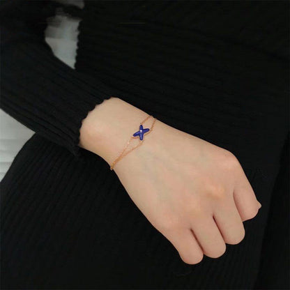[Auream]Hollow Design Four-Leaf Clover Flower Shape Ring