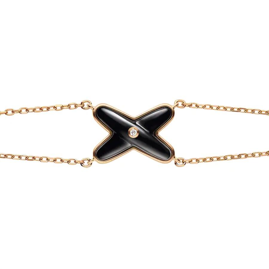 [Auream]JEUX BRACELET ONYX PINK GOLD 1 DIAMOND