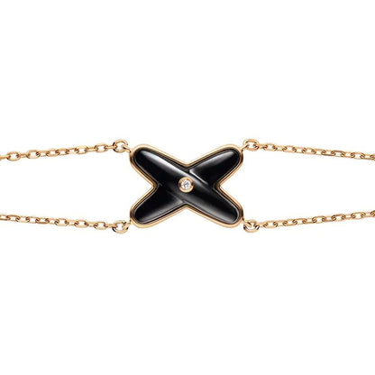 [Auream]JEUX BRACELET ONYX PINK GOLD 1 DIAMOND