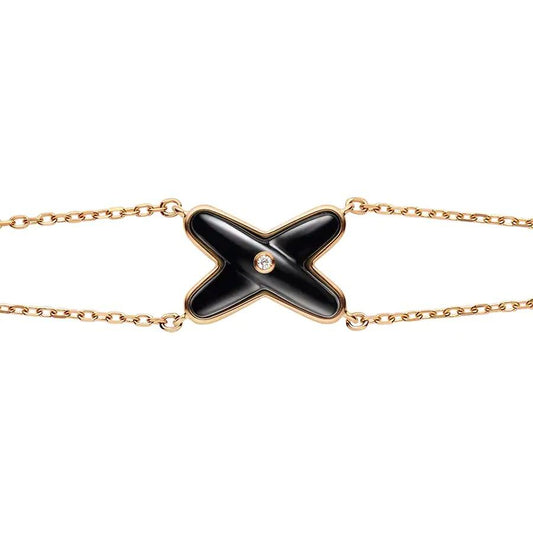 [Auream]JEUX BRACELET ONYX PINK GOLD 1 DIAMOND