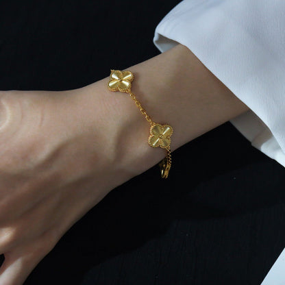 [Auream] CLOVER 5 MOTIF LASER BRACELET COLLECTION