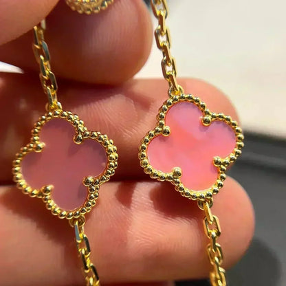 [Auream] CLOVER 5 MOTIFS  PINK MOP BRACELET COLLECTION
