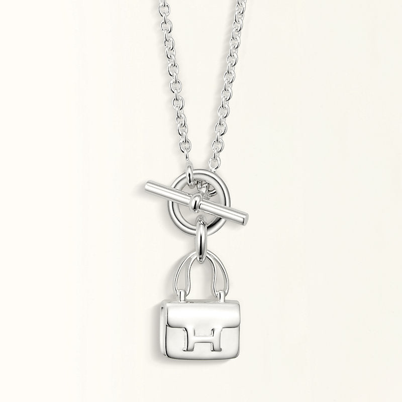 [Auream]POP H PEDANT SILVER NECKLACE