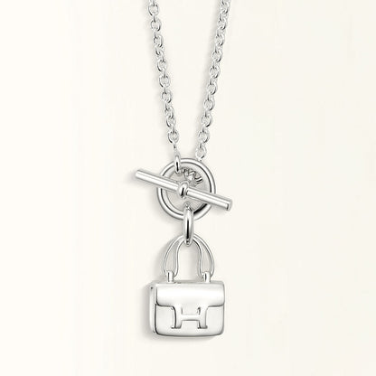[Auream]POP H PEDANT SILVER NECKLACE