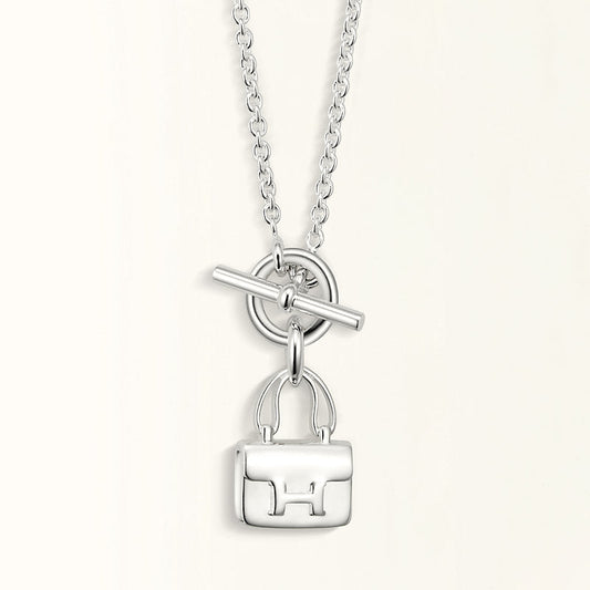 [Auream]POP H PEDANT SILVER NECKLACE