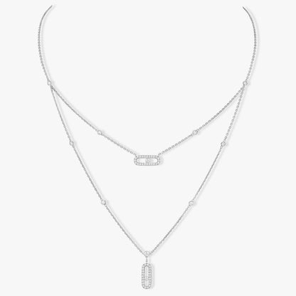 [Auream]MOVE 2 ROW DIAMOND NECKLACE