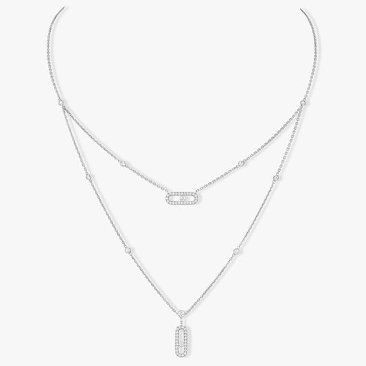 [Auream]MOVE 2 ROW DIAMOND NECKLACE