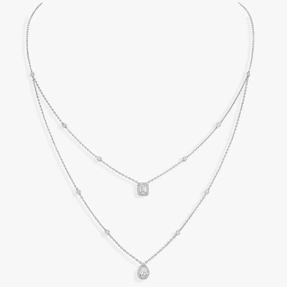 [Auream]Diamond Necklace My Twin 2 Rows