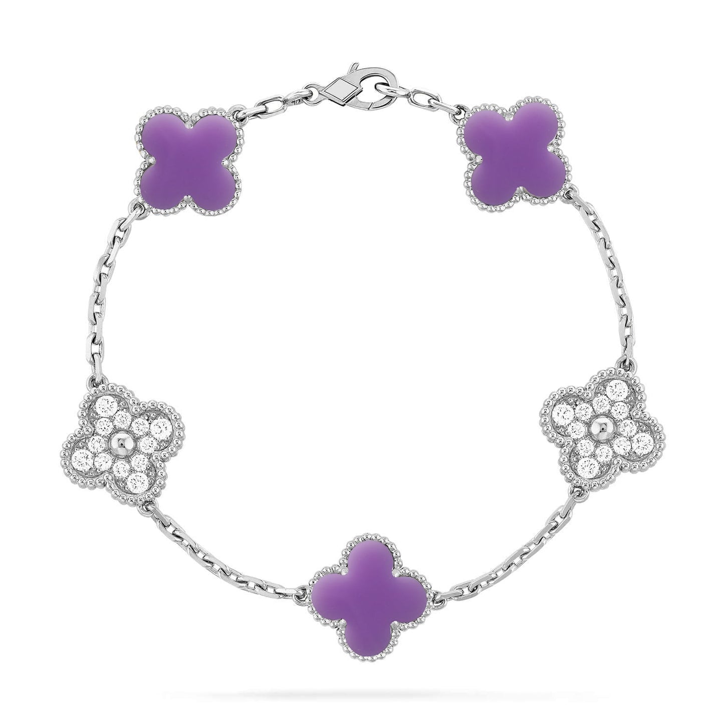 [Auream]CLOVER 5 MOTIF LIGHT PURPLE BRACELET COLLECTION