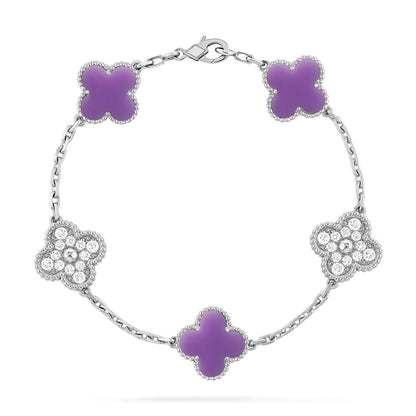 [Auream]CLOVER 5 MOTIF LIGHT PURPLE BRACELET COLLECTION